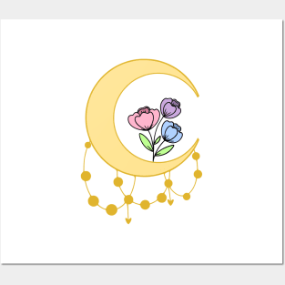 Moon Flowers Posters and Art